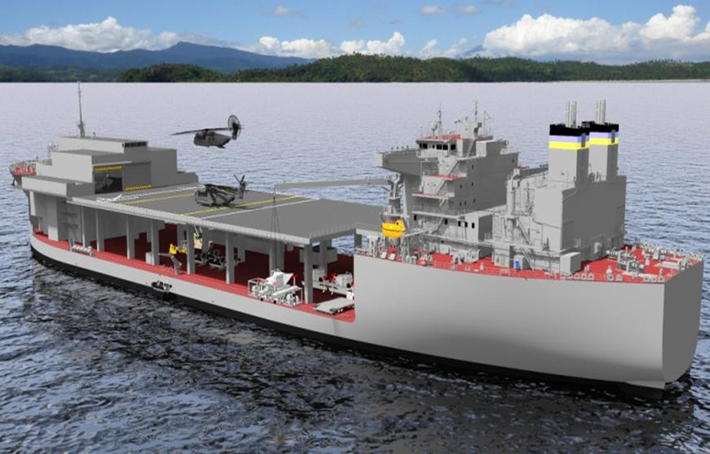 Illustration for article titled How The U.S. Navy Turned An Oil Tanker Into A Helicopter Sea Base
